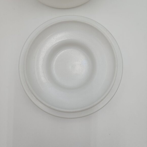 Vintage Bartlett Collins White Gay Fad Canister Cookie Jar Frosted Glass Handpai - Picture 15 of 16